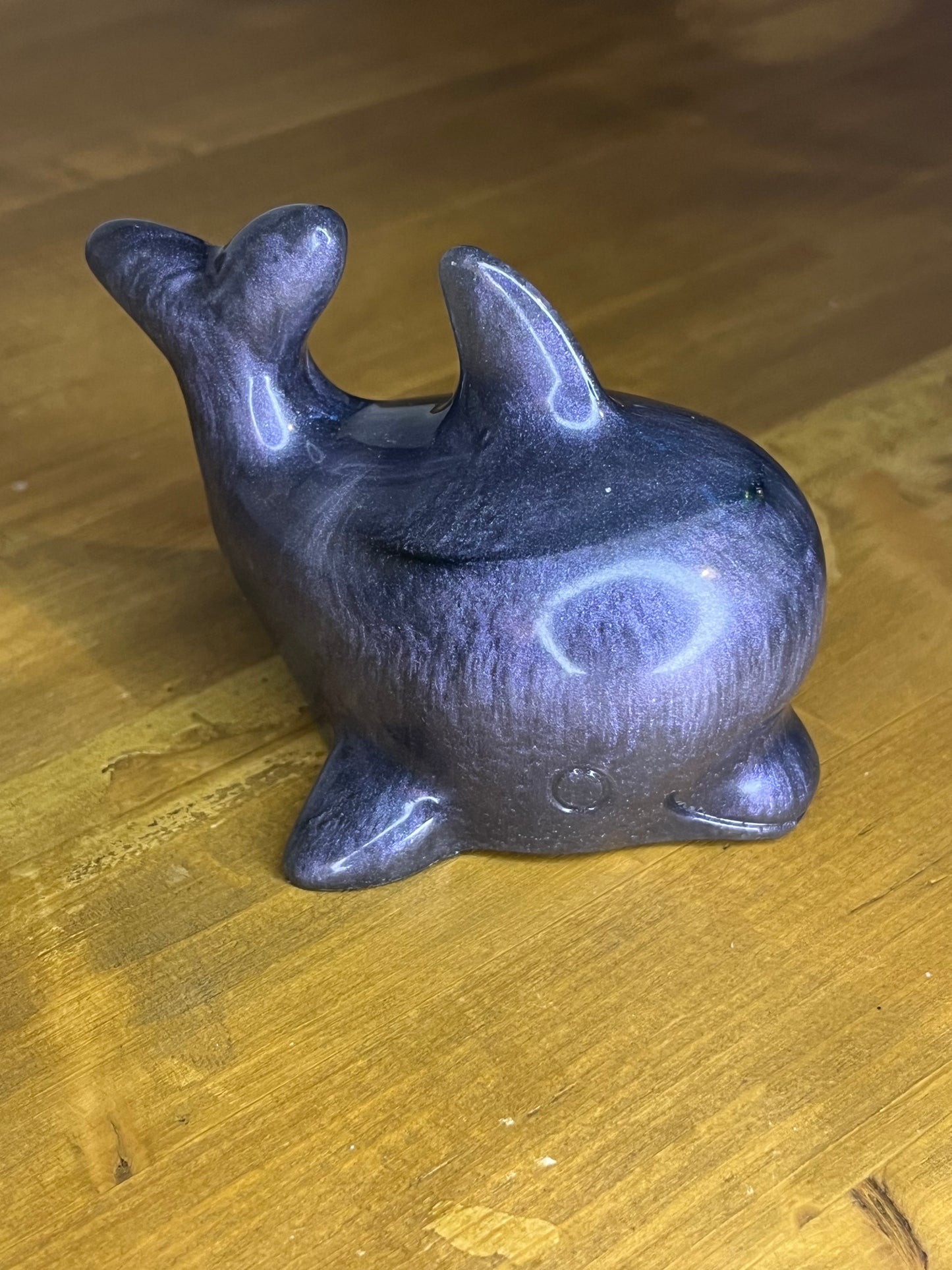Resin Dolphin figure, Purple/ Blue