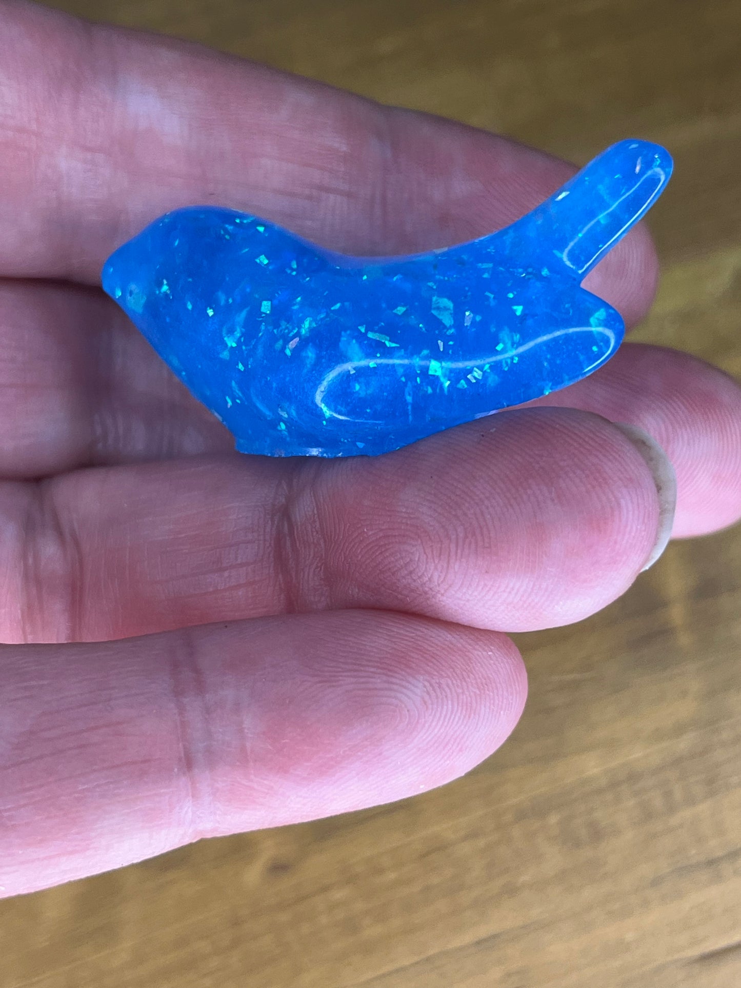 Blue Resin Bird Figurine, Pocket Pet Collection