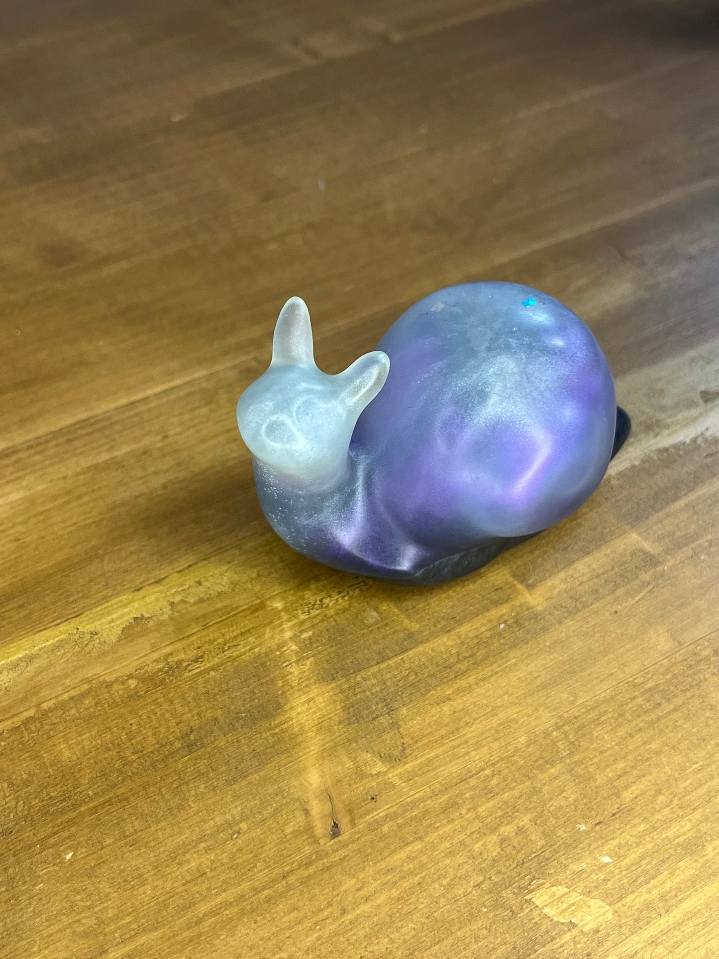 Handcrafted Resin Snail Figurine in Shades of Blue, Whimsical Collectible Gift for Nature Lovers, Handmade in UK
