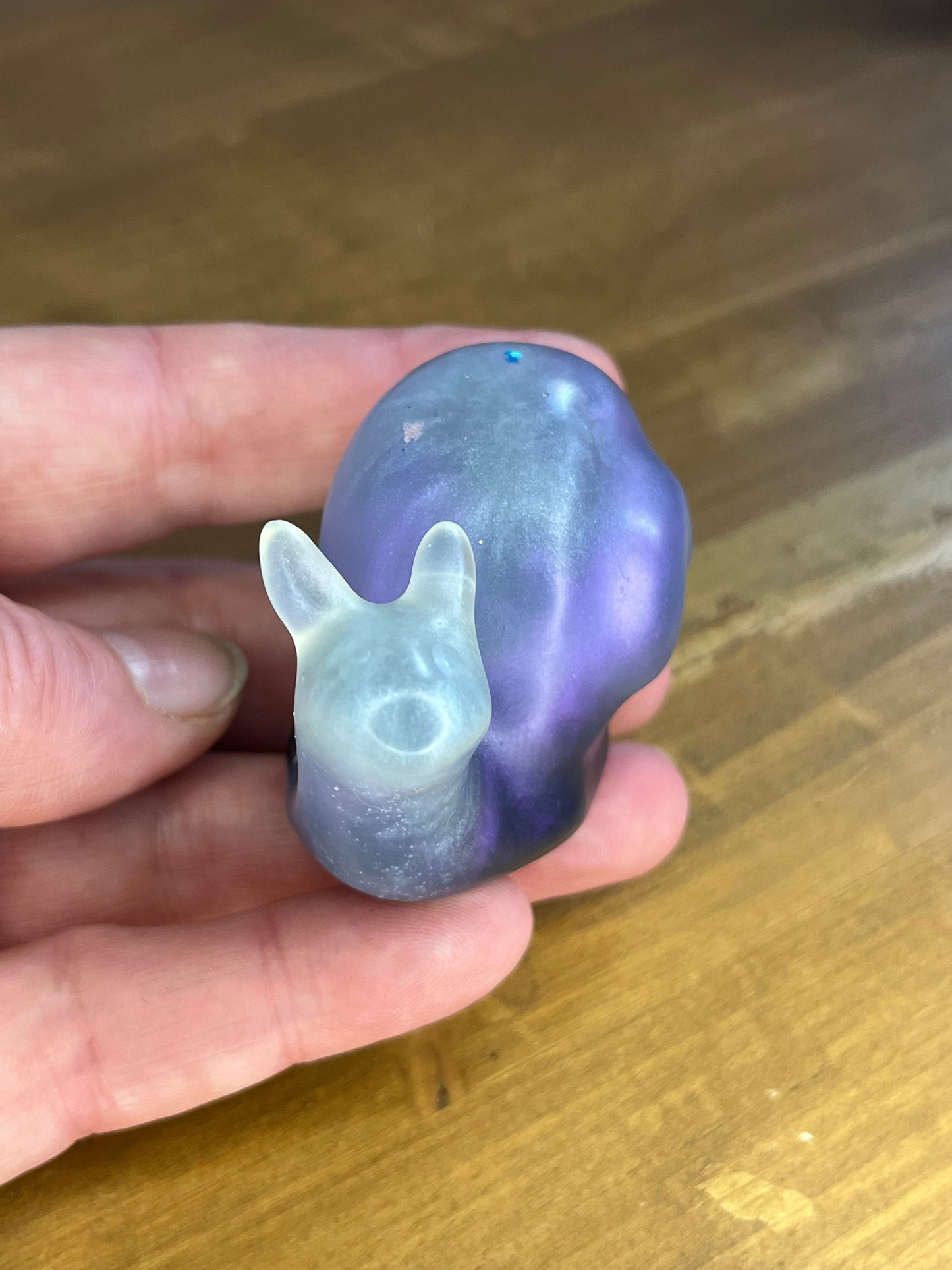 Handcrafted Resin Snail Figurine in Shades of Blue, Whimsical Collectible Gift for Nature Lovers, Handmade in UK