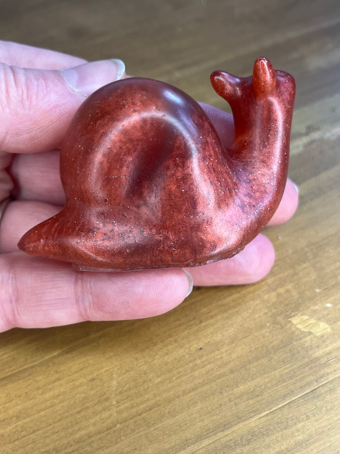 Bronze coloured Resin Snail figurine, decorative sculpture, home decor, handcrafted garden ornament,