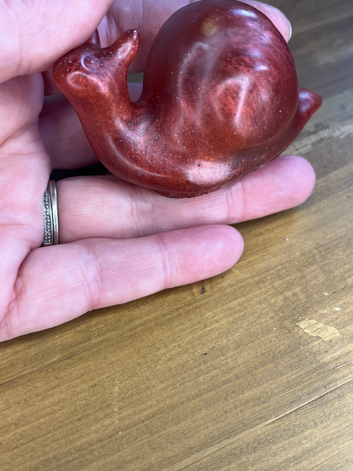 Bronze coloured Resin Snail figurine, decorative sculpture, home decor, handcrafted garden ornament,