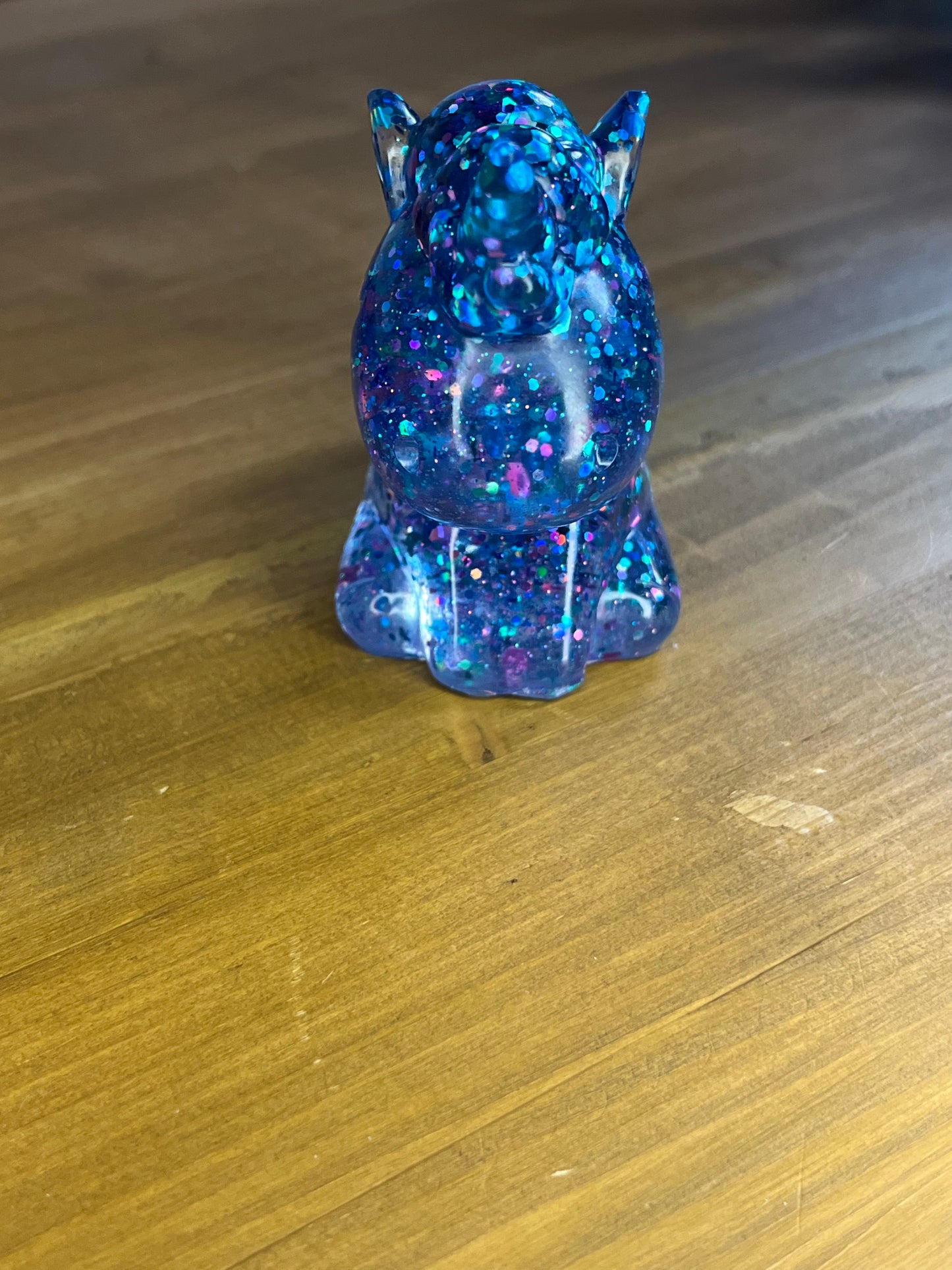 Glitter Unicorn Figurine, Resin home Decor, Sparkly Fantasy Collectible, Handmade Fairy Tale Gift