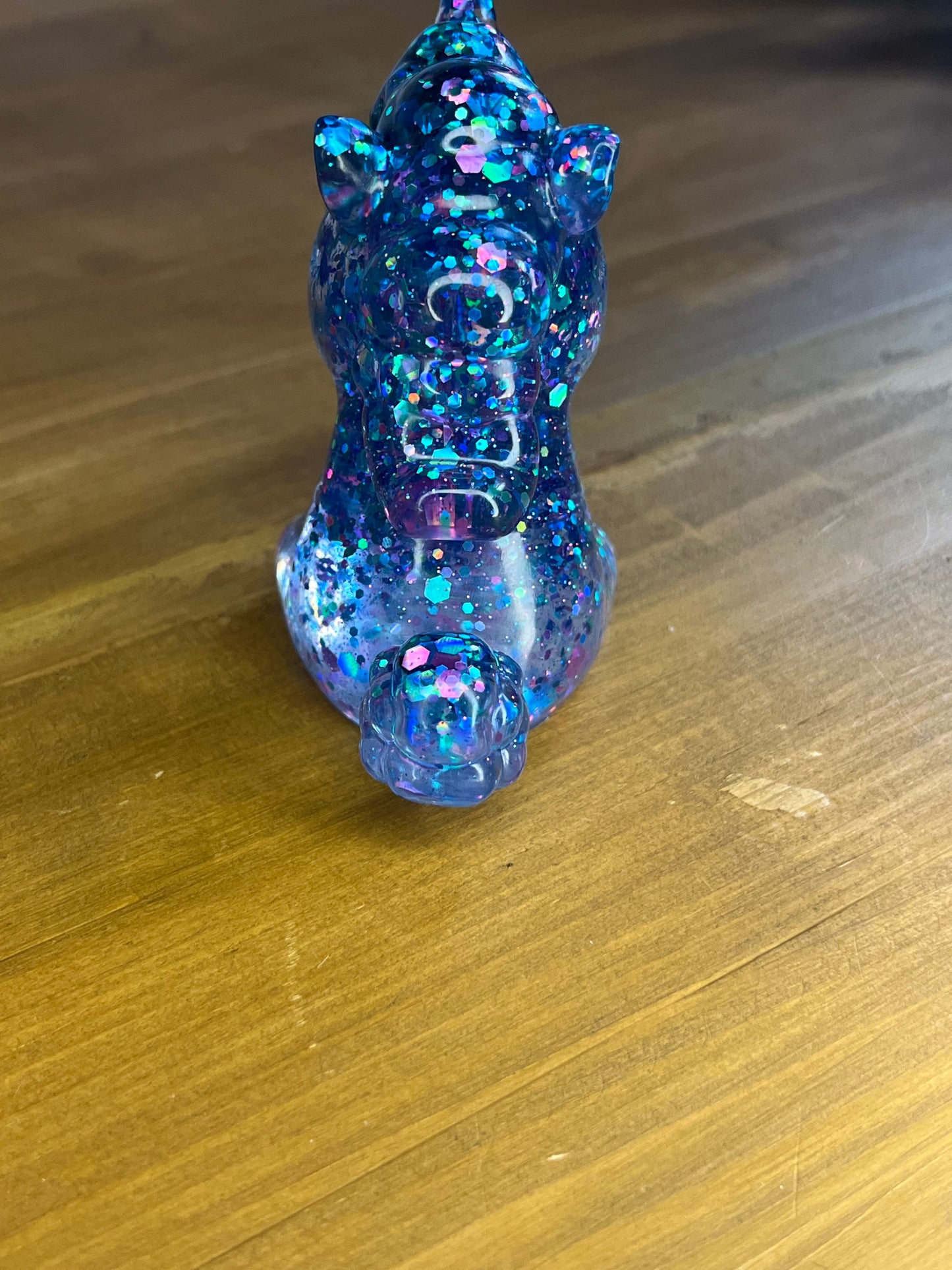 Glitter Unicorn Figurine, Resin home Decor, Sparkly Fantasy Collectible, Handmade Fairy Tale Gift