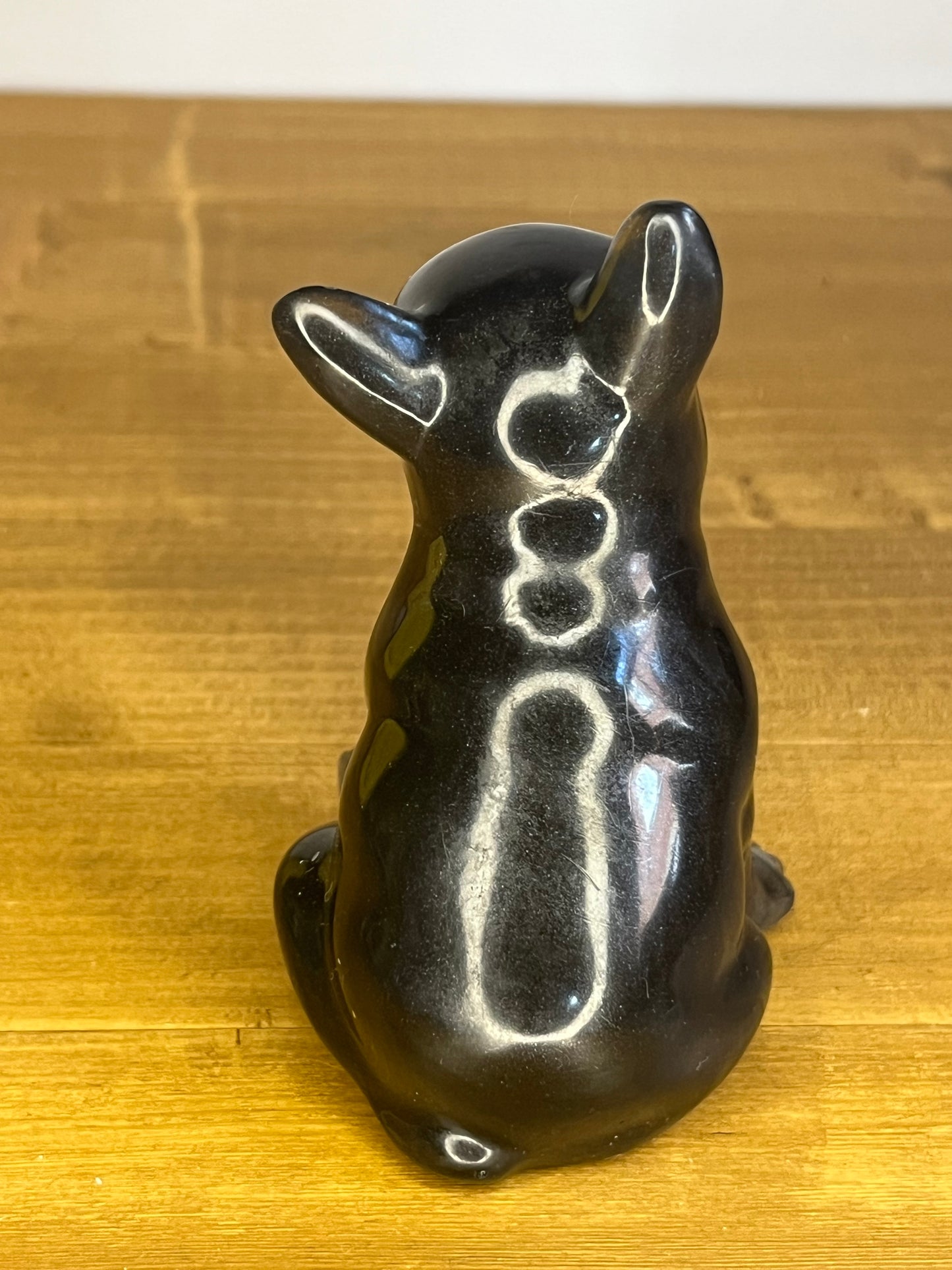 Black French Bulldog Resin Figurine, Handmade Mini Pet, Desk Buddy, Collectible Pocket Animal
