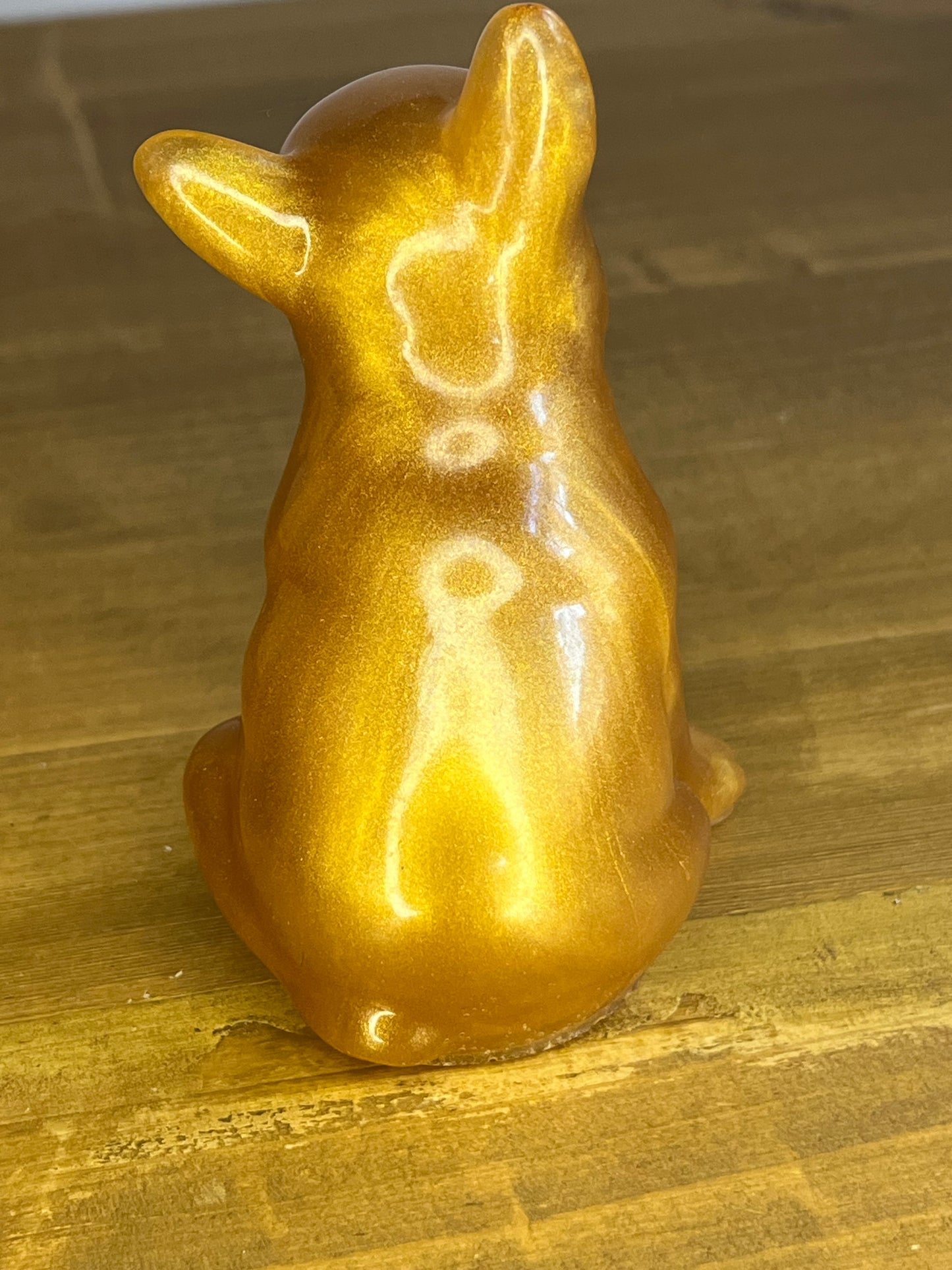 Gold resin French Bulldog figurine
