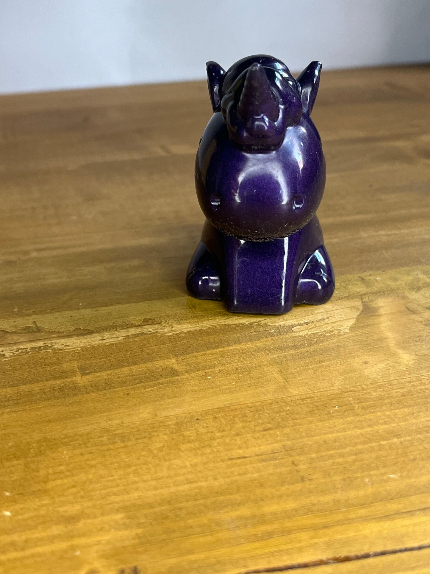 Purple Resin Unicorn Figure, Handmade Fantasy Decor, Collectible Gift