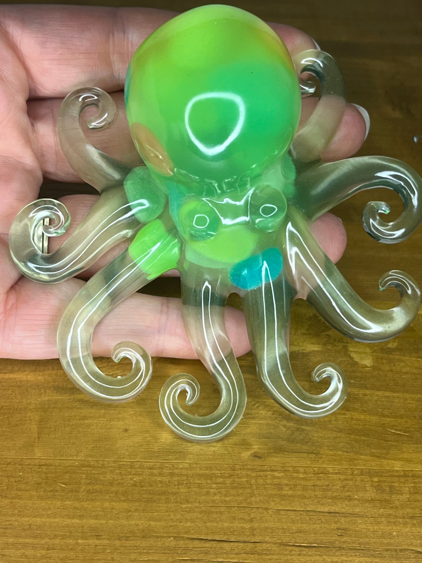 Glow in the Dark Resin octopus figurine, Pocket Pets – Handmade Mini Companions, Collectible Gifts