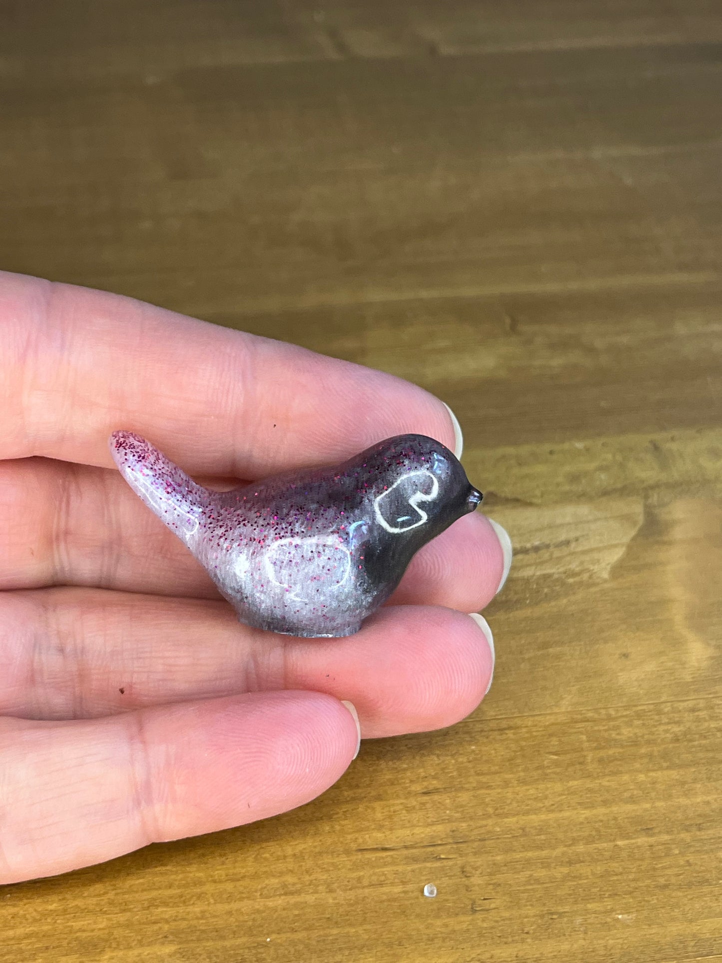 Resin Bird Figurine  – Handmade Miniature Collectibles for Desk Decor or Gift, Pocket Pet