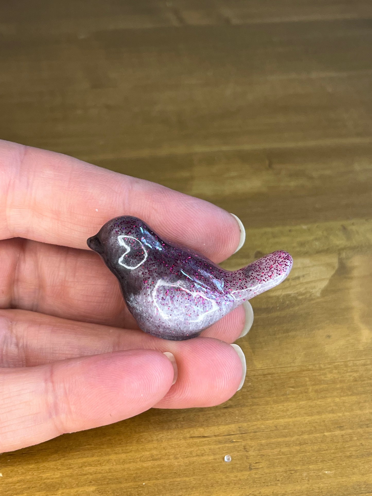 Resin Bird Figurine  – Handmade Miniature Collectibles for Desk Decor or Gift, Pocket Pet
