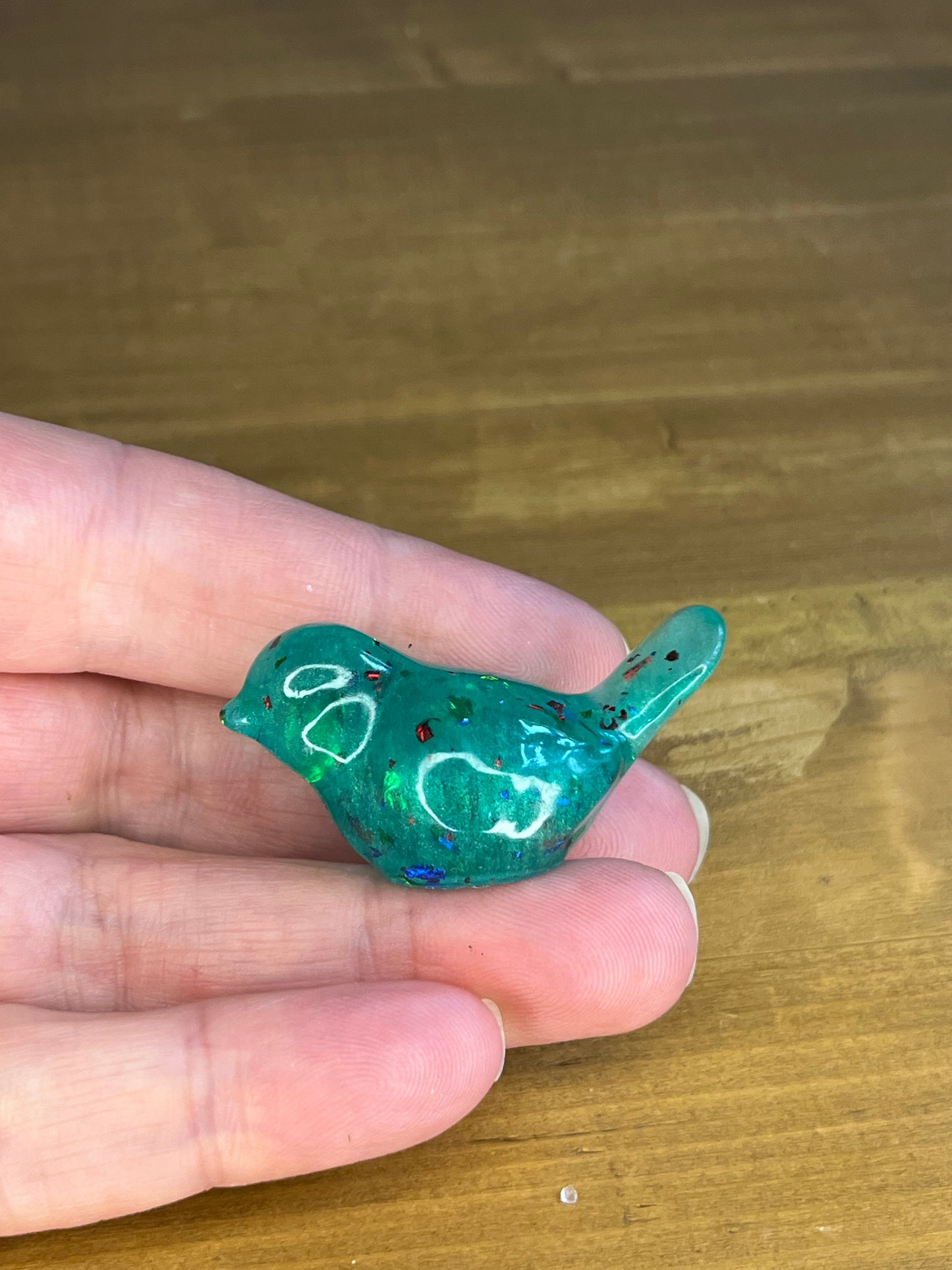 Resin Bird Figurine  – Handmade Miniature Collectibles for Desk Decor or Gift, Pocket Pet