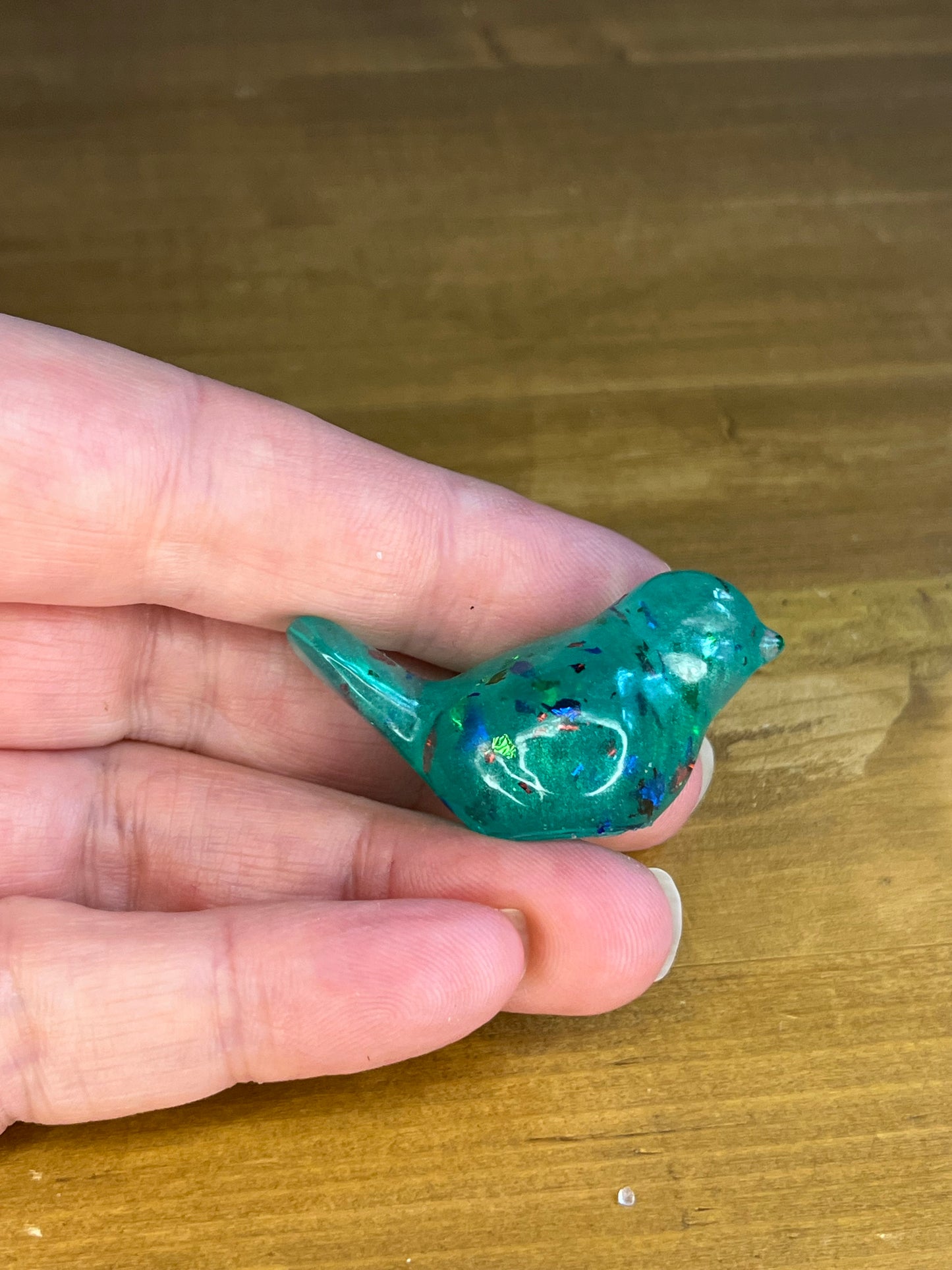 Resin Bird Figurine  – Handmade Miniature Collectibles for Desk Decor or Gift, Pocket Pet