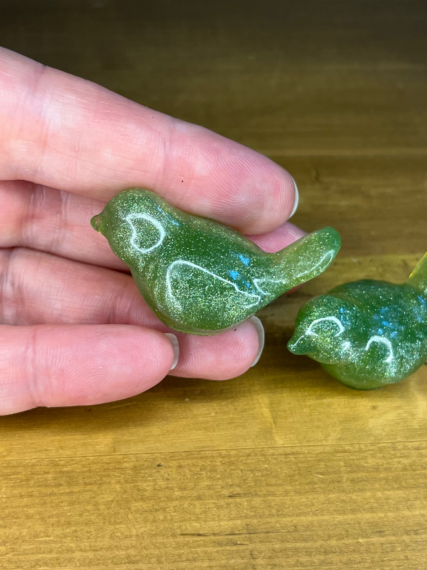 Small resin bird figurines, handmade mini pocket companions, desktop buddy, collectible gift