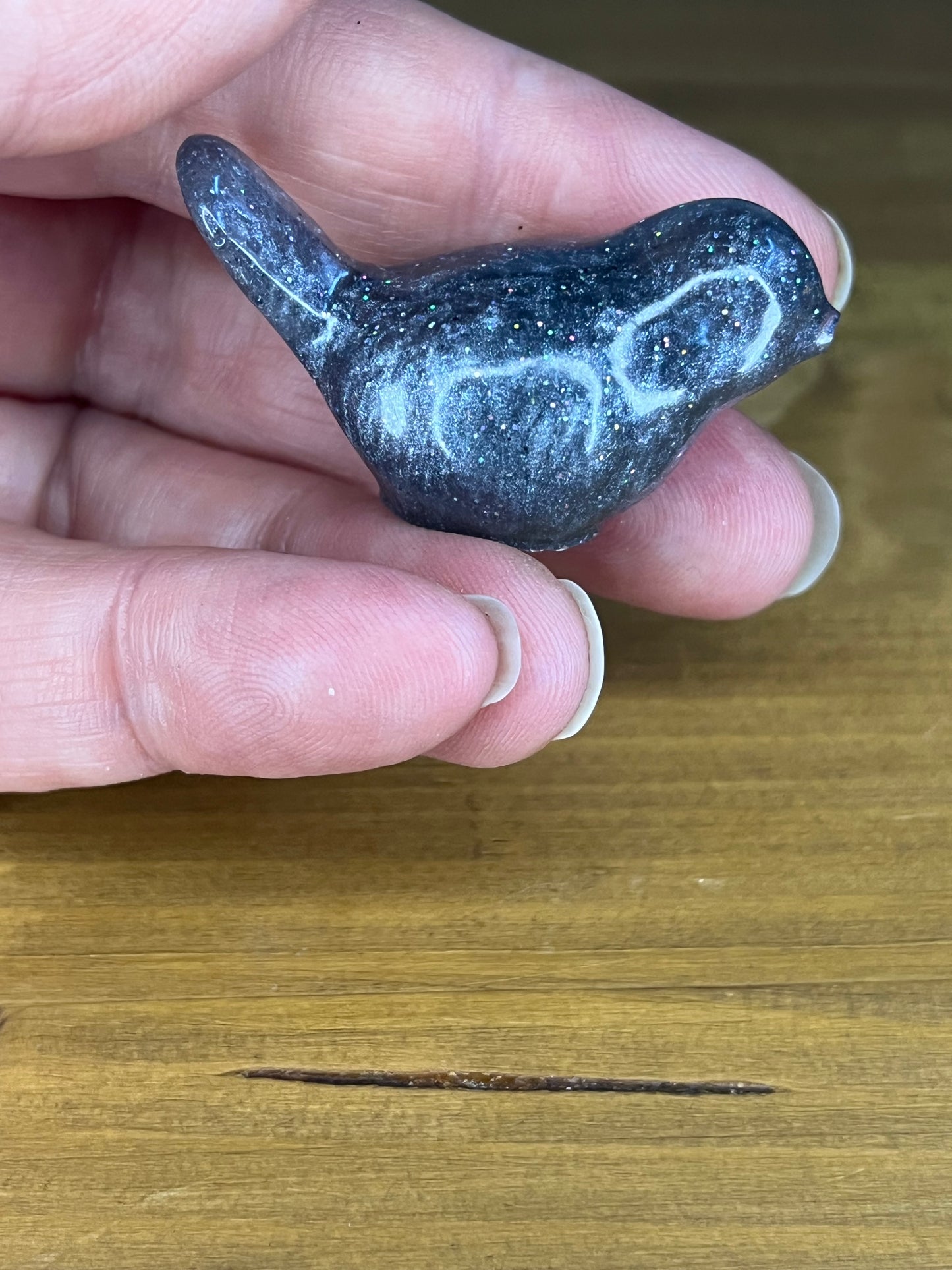 Resin Bird Figurines, Handmade Pocket Pets for Stress Relief, Home Decor, Collectables