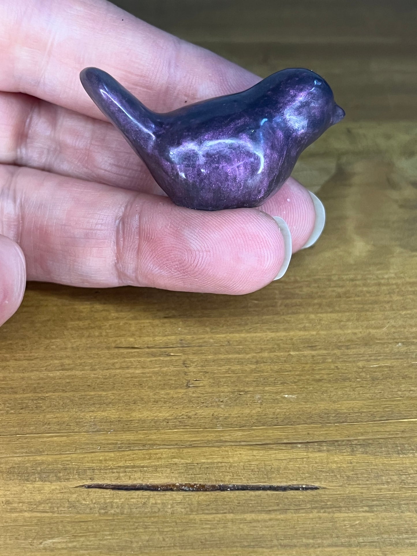 Resin Bird Figurines, Handmade Pocket Pets for Stress Relief, Home Decor, Collectables