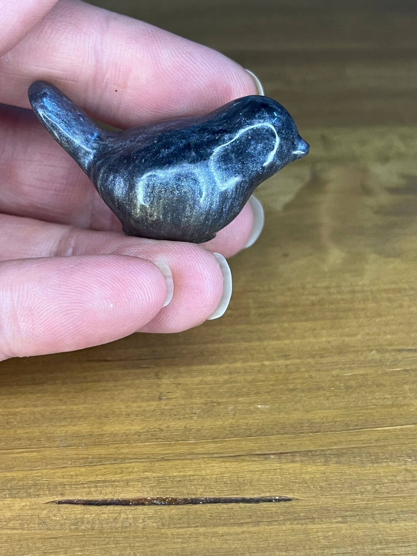 Resin Bird Figurines, Handmade Pocket Pets for Stress Relief, Home Decor, Collectables