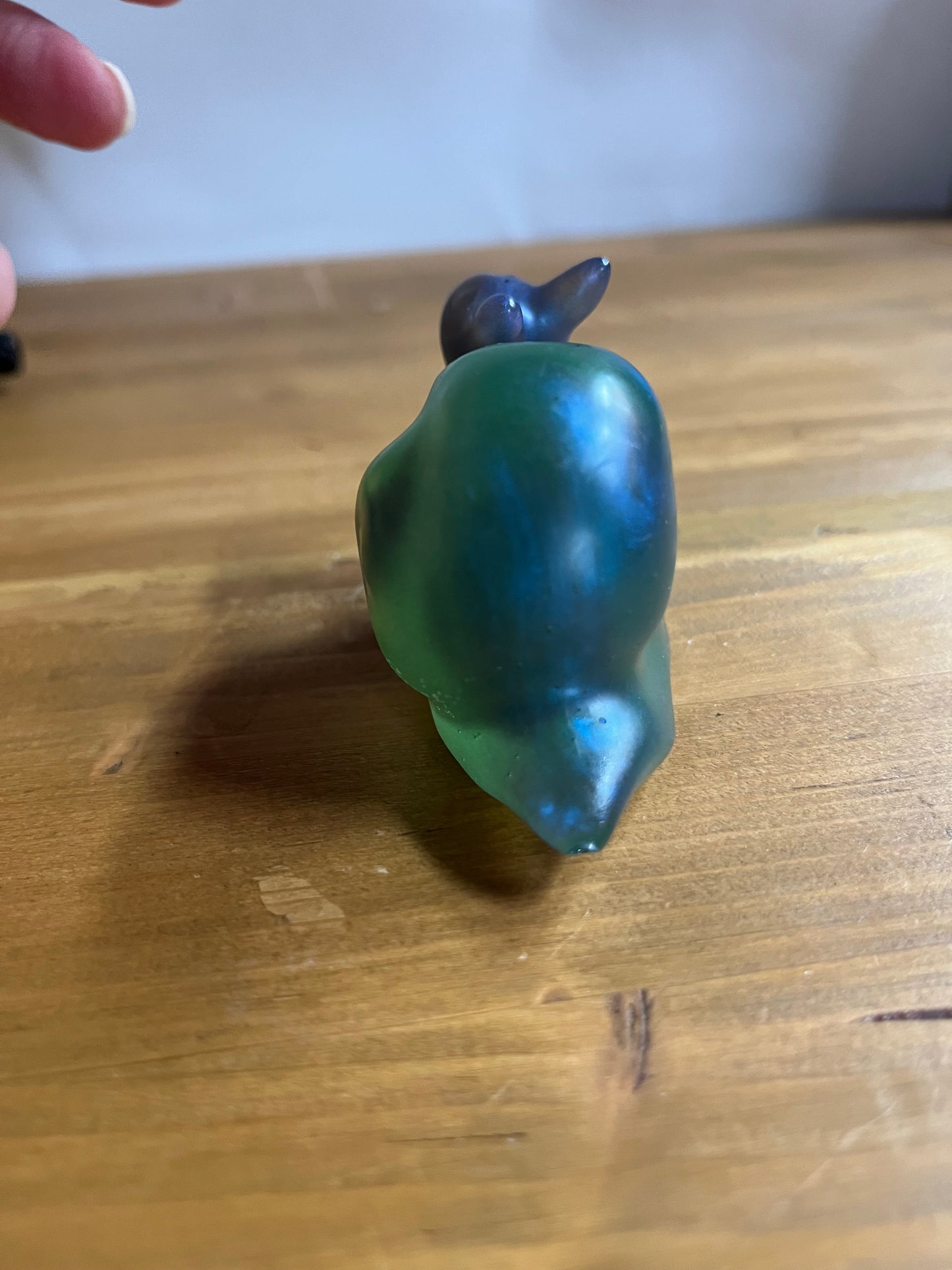 Glow In The Dark Blue Green Resin Snail Figurine, Home Decor