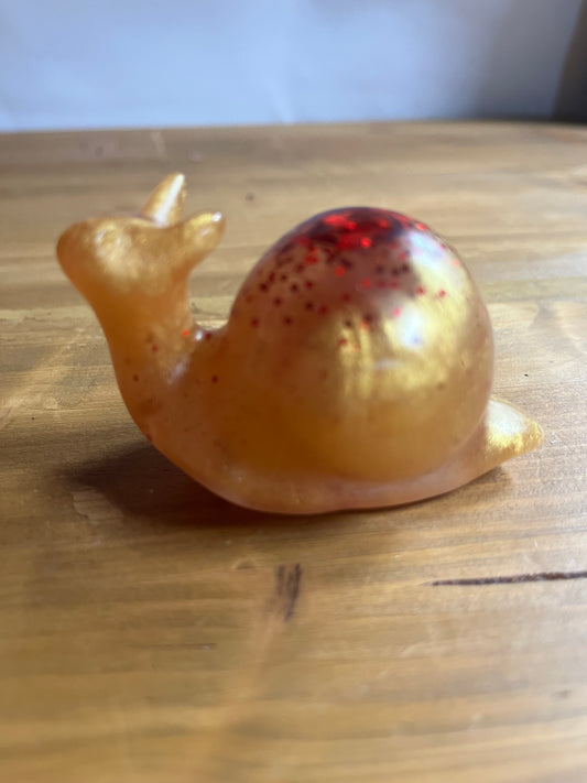 gelbe und rote Schnecke