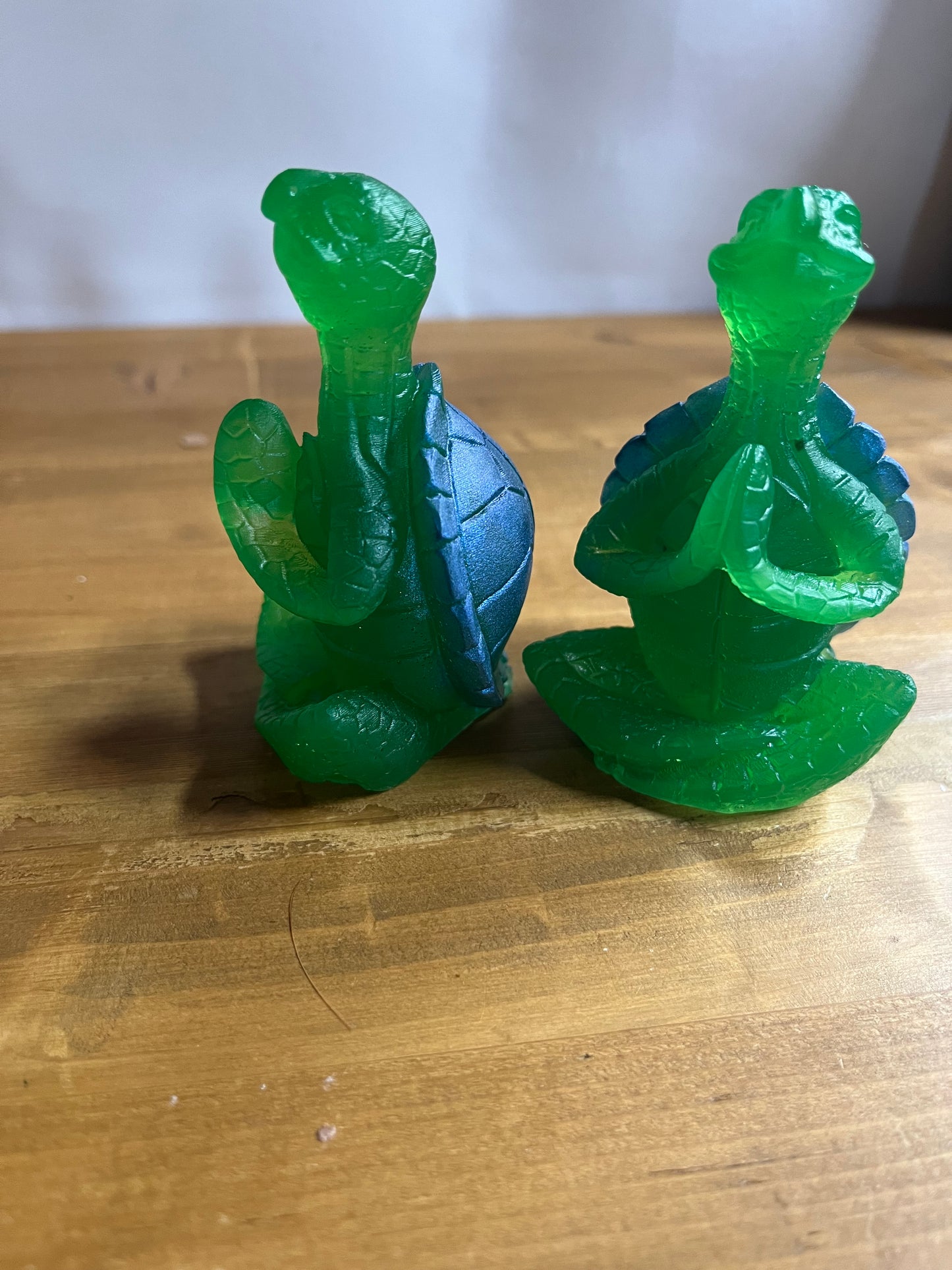 Green Resin Meditating Turtle, Stress Relief Meditation Aid, Calming Zen Buddy, Mindfulness Yoga Decor,