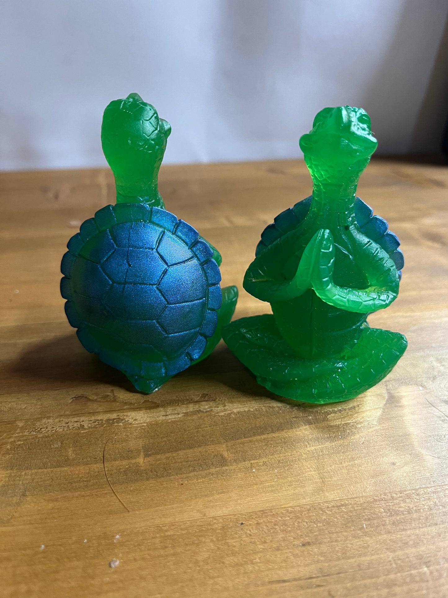 Green Resin Meditating Turtle, Stress Relief Meditation Aid, Calming Zen Buddy, Mindfulness Yoga Decor,
