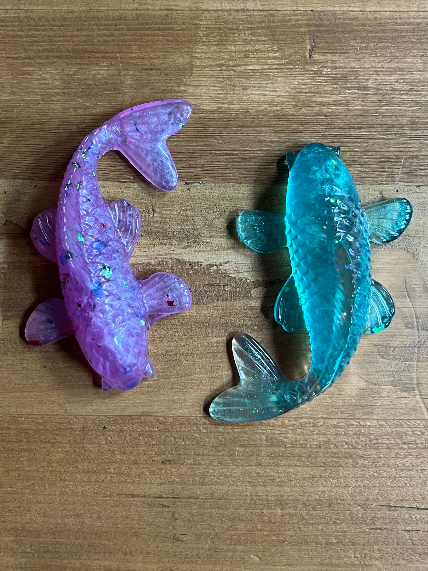 Handmade Resin Fish Figurines, Pocket Pet Collection, Glitter home Decor