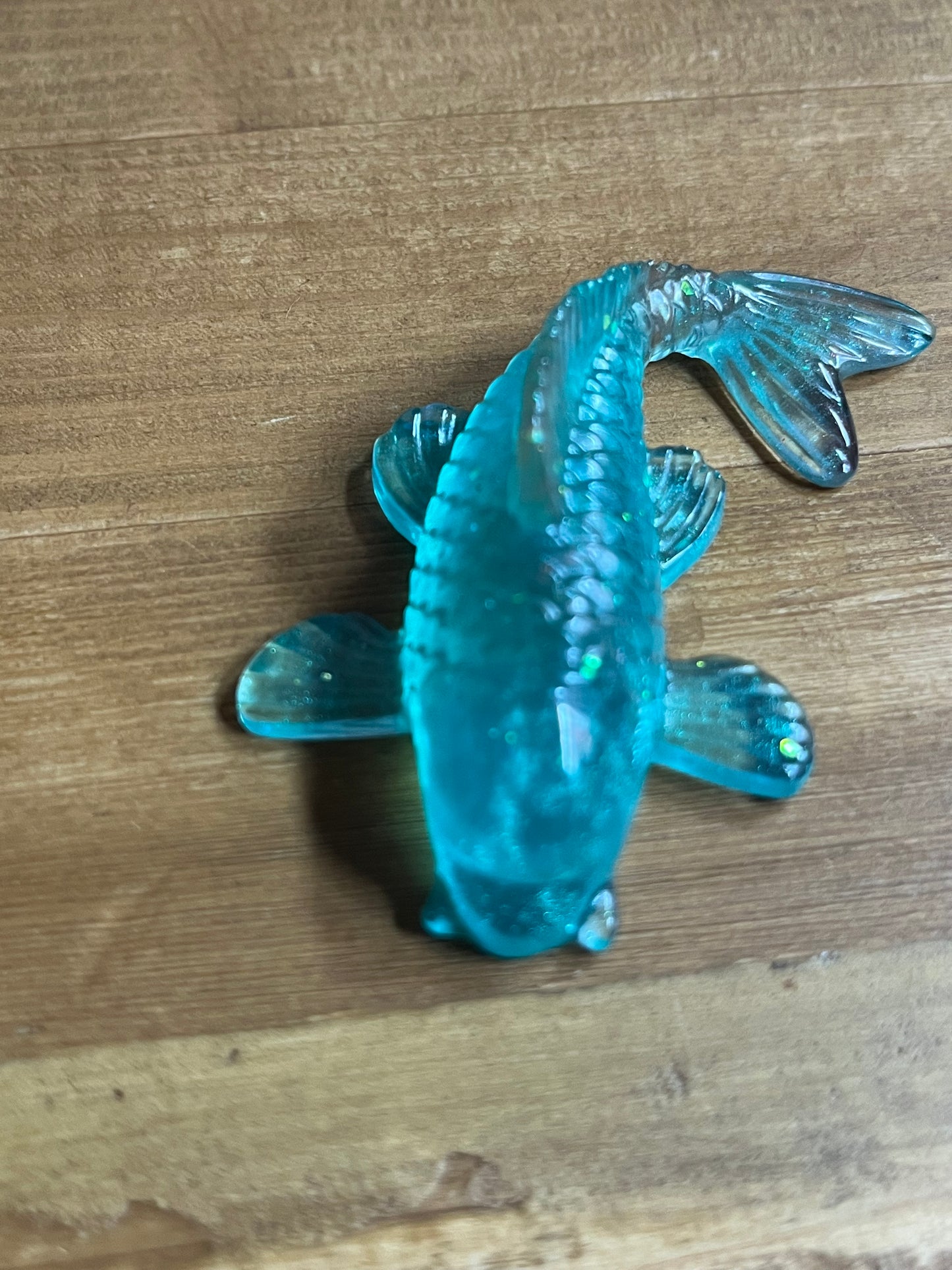 Handmade Resin Fish Figurines, Pocket Pet Collection, Glitter home Decor