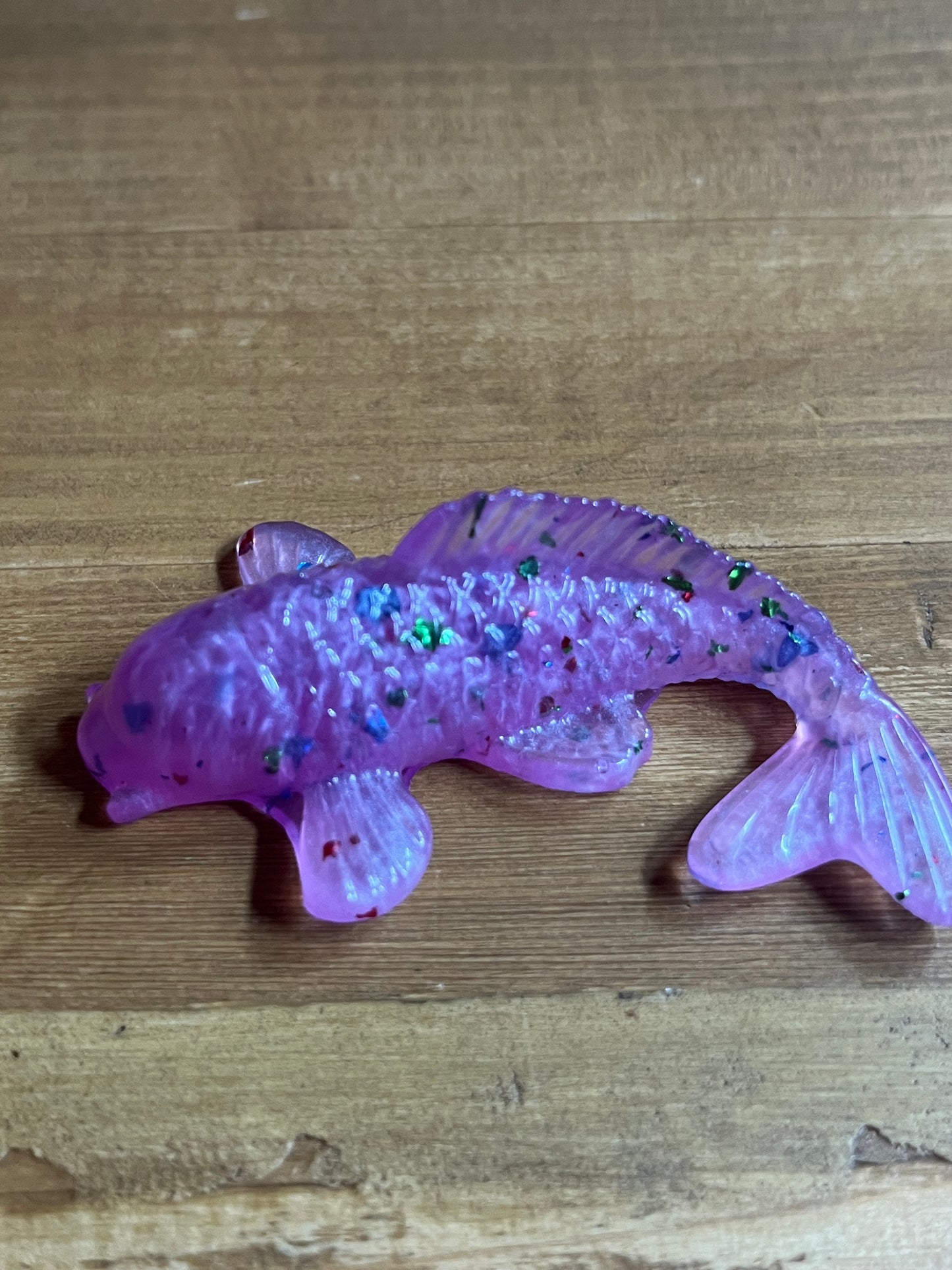 Handmade Resin Fish Figurines, Pocket Pet Collection, Glitter home Decor