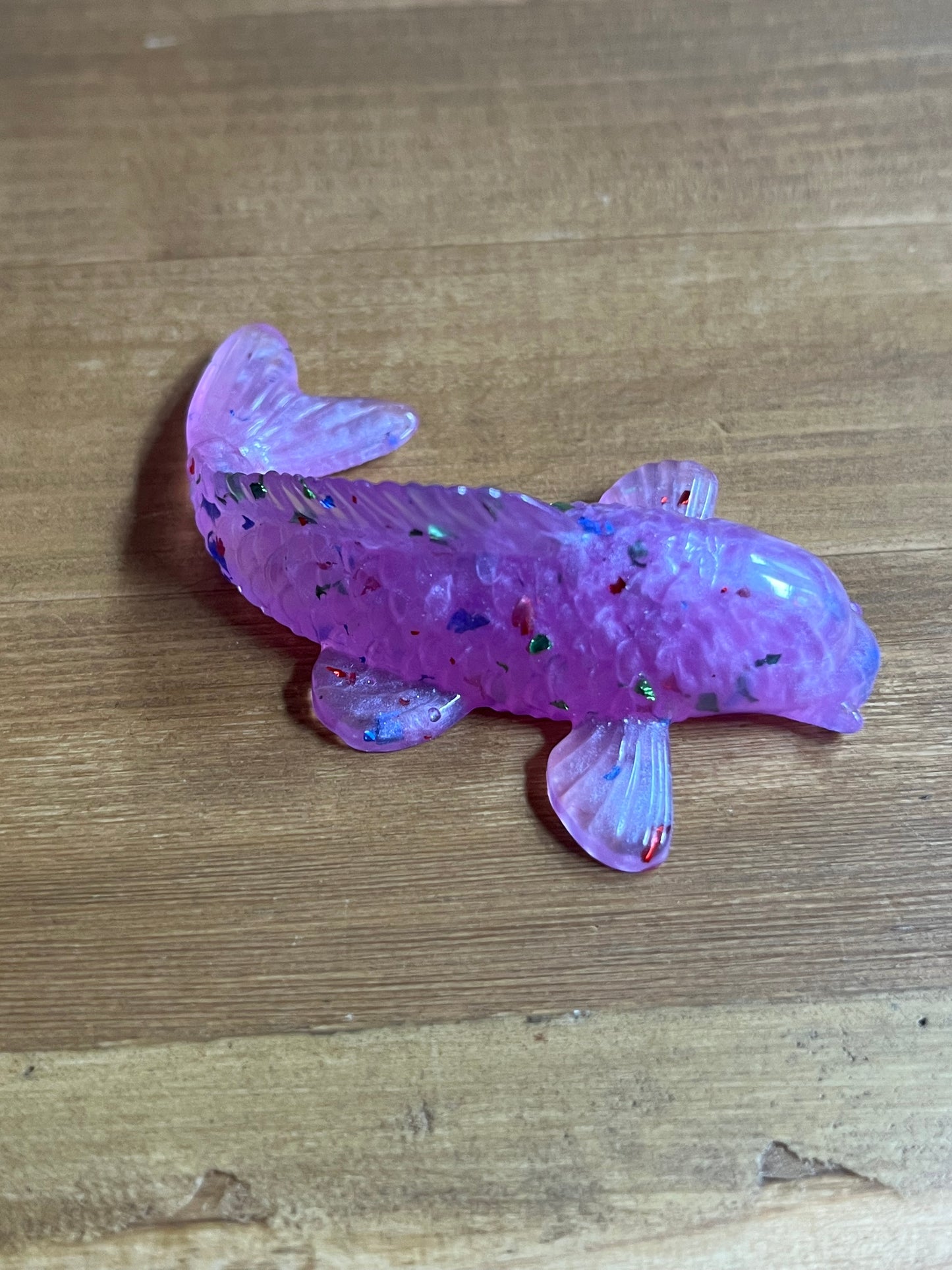 Handmade Resin Fish Figurines, Pocket Pet Collection, Glitter home Decor
