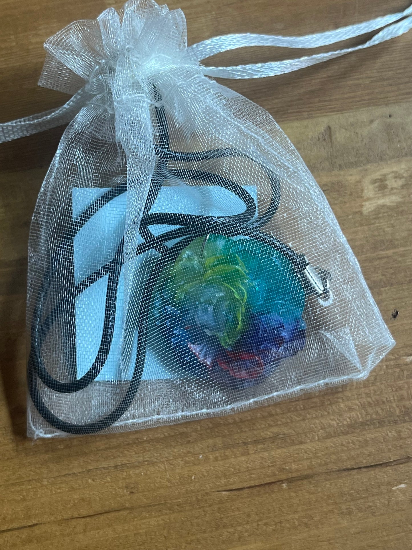 Rainbow Rose Pendant Necklace - Handmade Multicolour Resin Pride Jewellery for Gifting, Everyday Wear