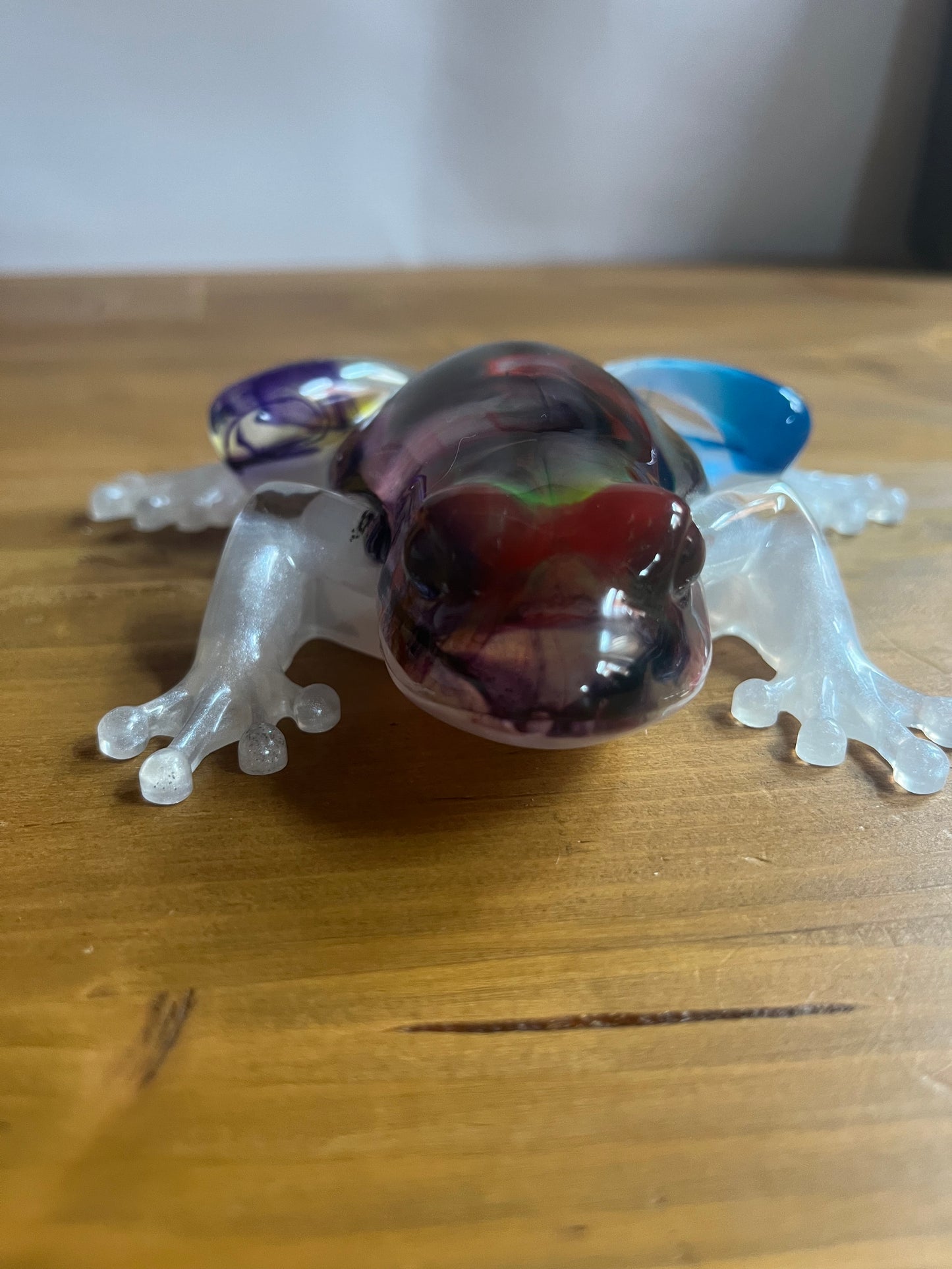 Handmade Resin Frog Multicolour swirl