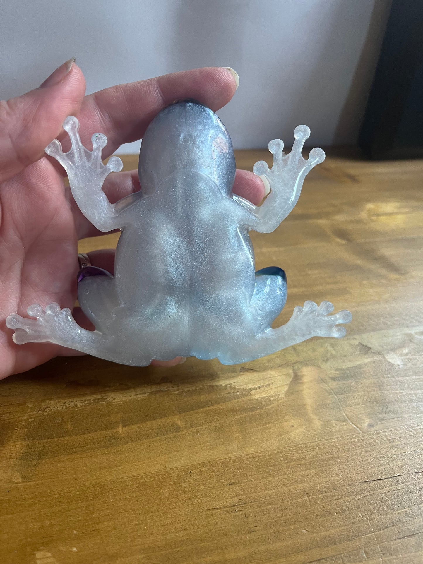 Handmade Resin Frog Multicolour swirl