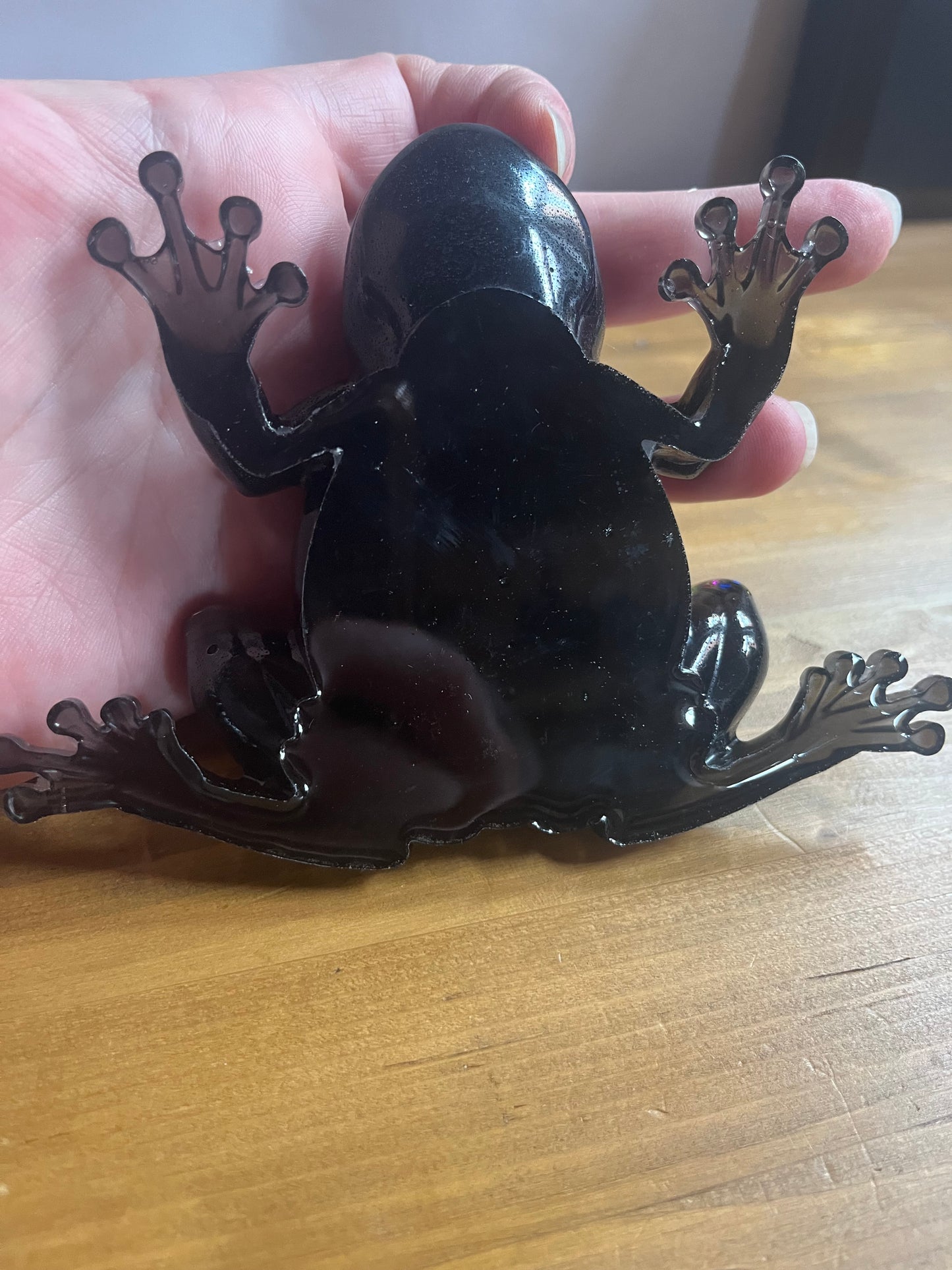Handmade Resin Frog Figurine, Multi Coloured Sparkle Collectable Pocket Pet
