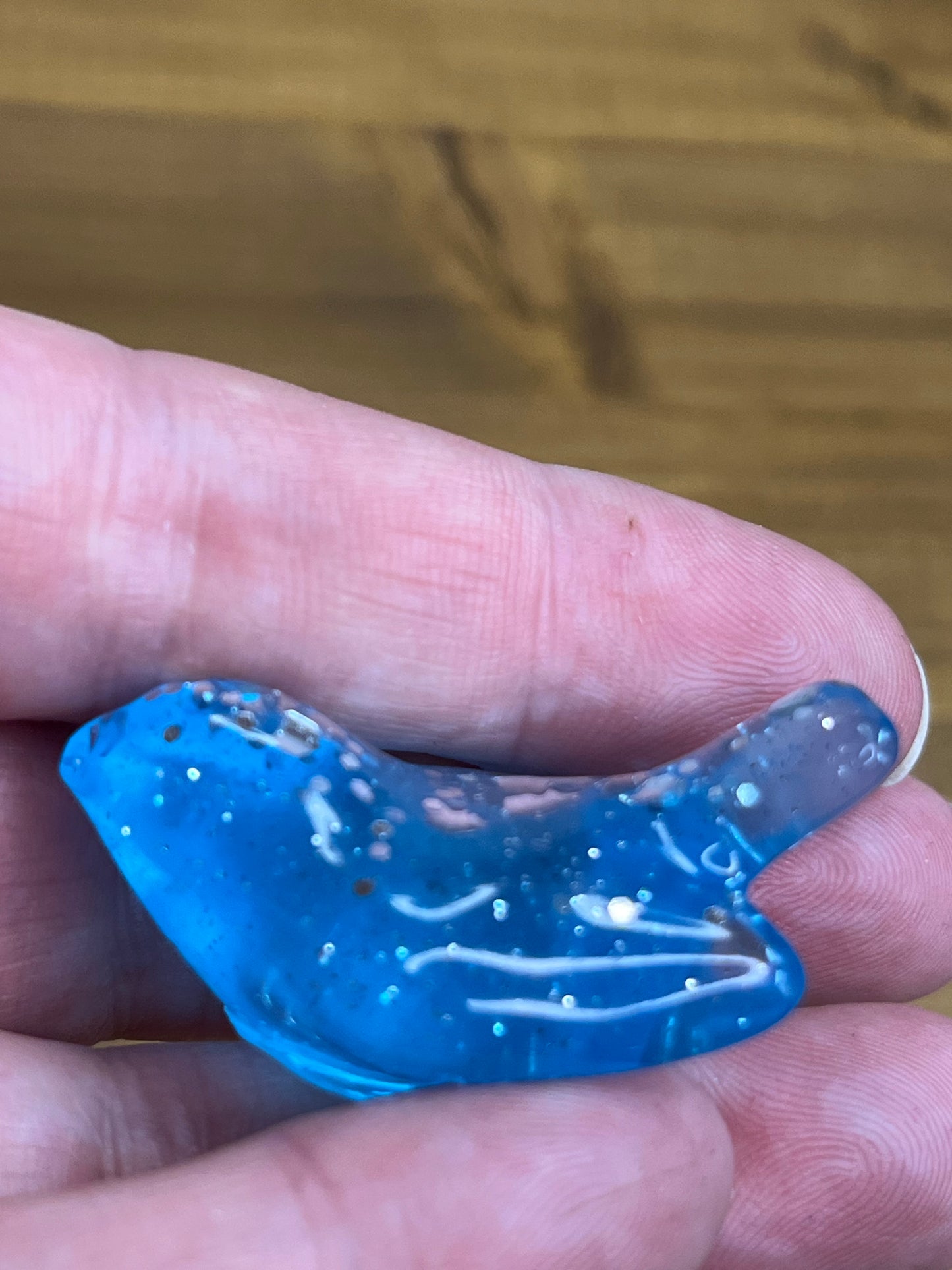 Resin Bird Figurines, Whimsical Blue Decor with Glitter Accents