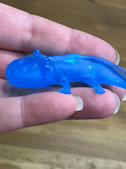 Blue Axolotl Figurine, Small Resin Collectible for Lovers