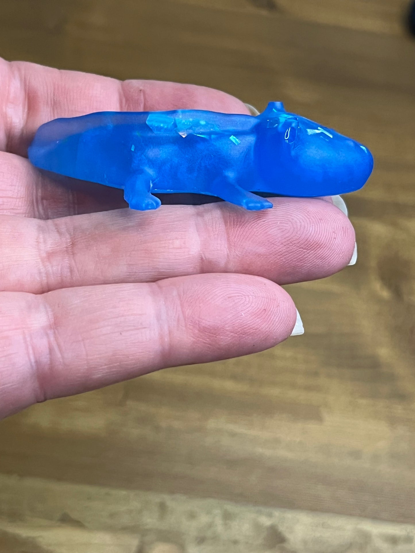 Blue Axolotl Figurine, Small Resin Collectible for Lovers