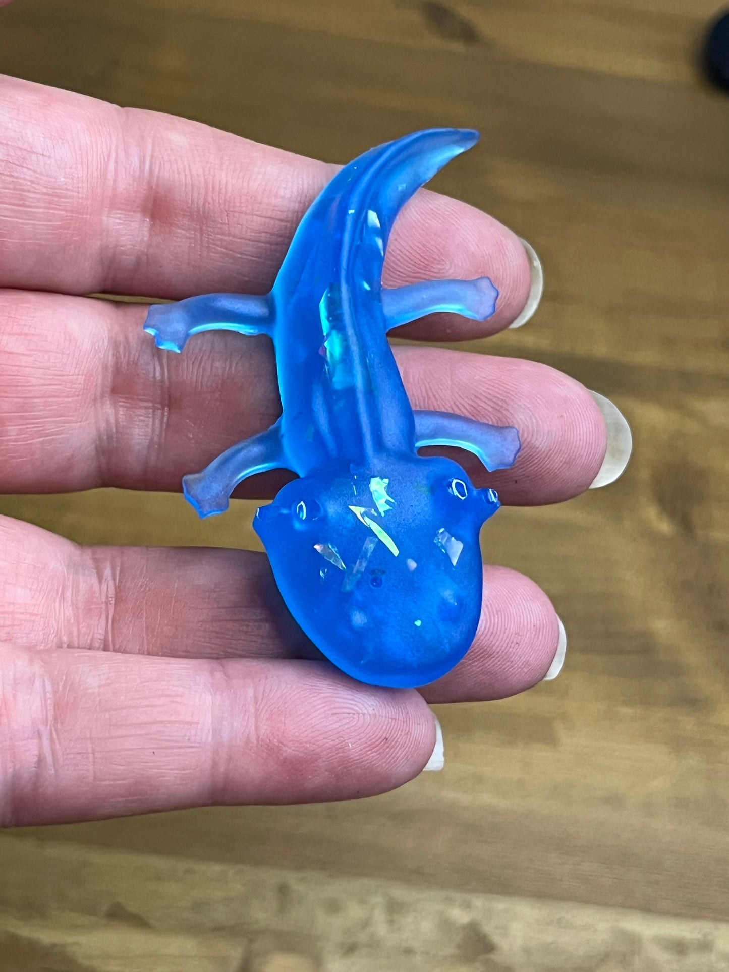 Blue Axolotl Figurine, Small Resin Collectible for Lovers