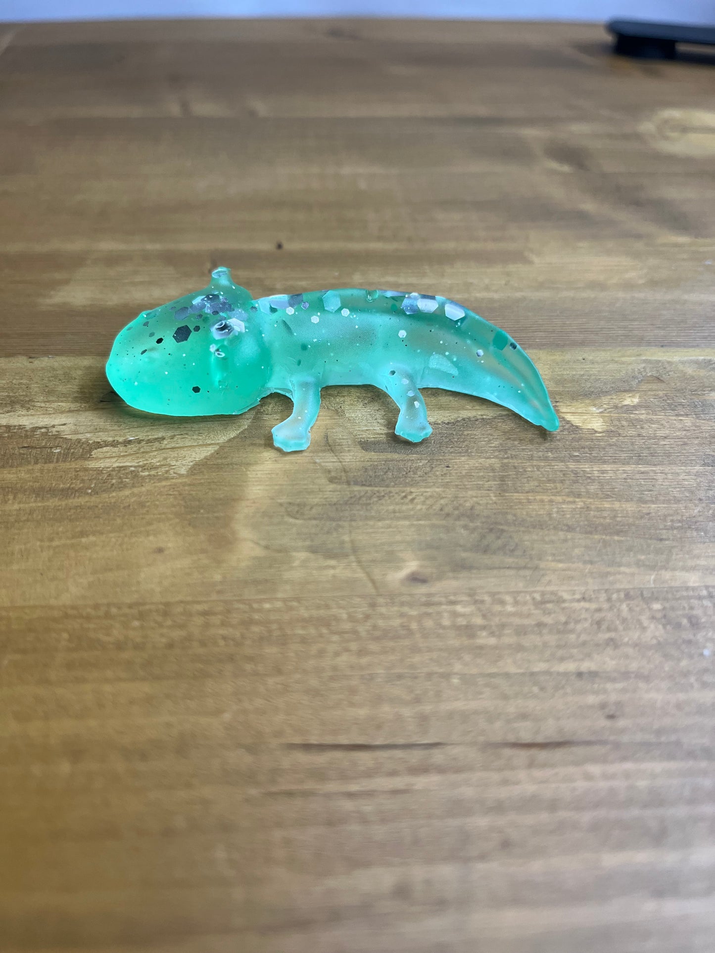 Glow in the Dark Resin Axolotl Figurine, Handcrafted, Collectible,