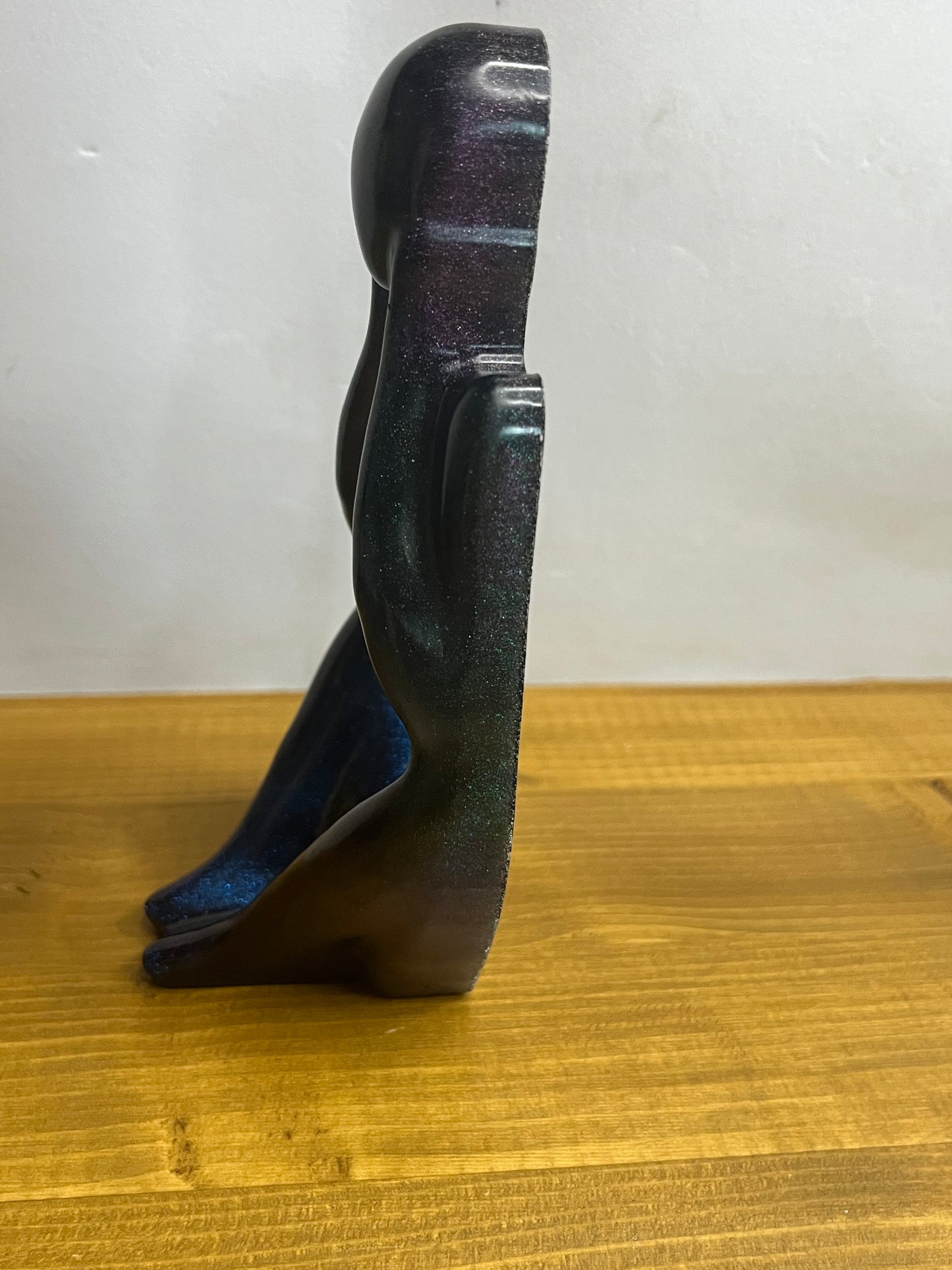 Resin Thinker Statue Set, Modern Abstract Figurines in Purple, Blue, Green