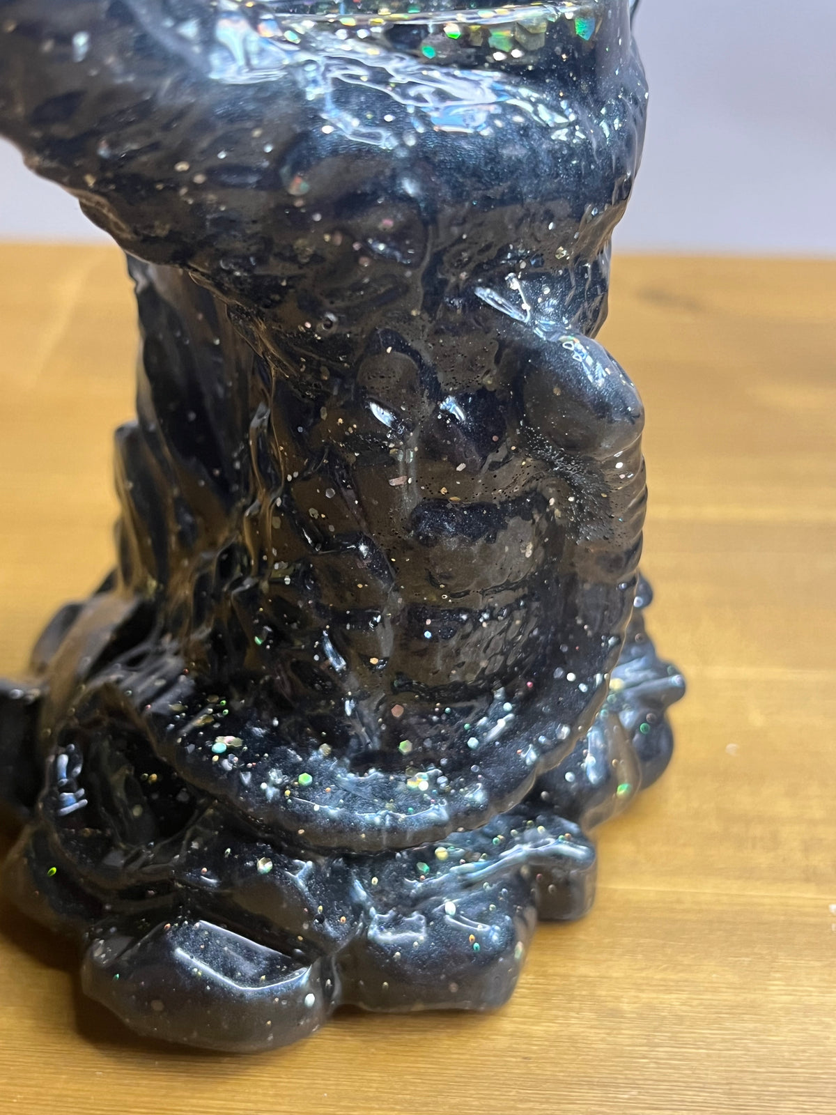 Dragon Candle Holder in Black Resin, Gothic Claw Jewelry Stand