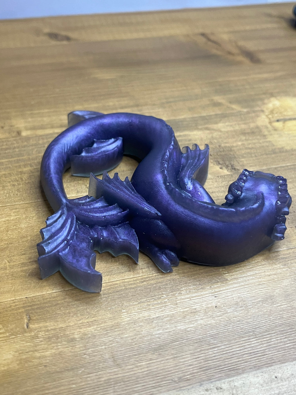 Resin Dragon Figurine, Lying Fantasy Figure in Three Colors