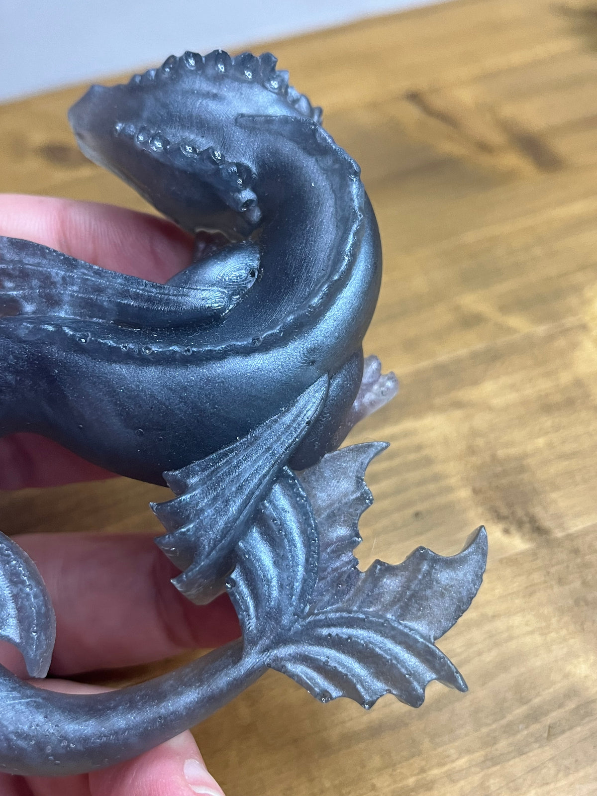 Resin Dragon Figurine, Lying Fantasy Figure in Three Colors