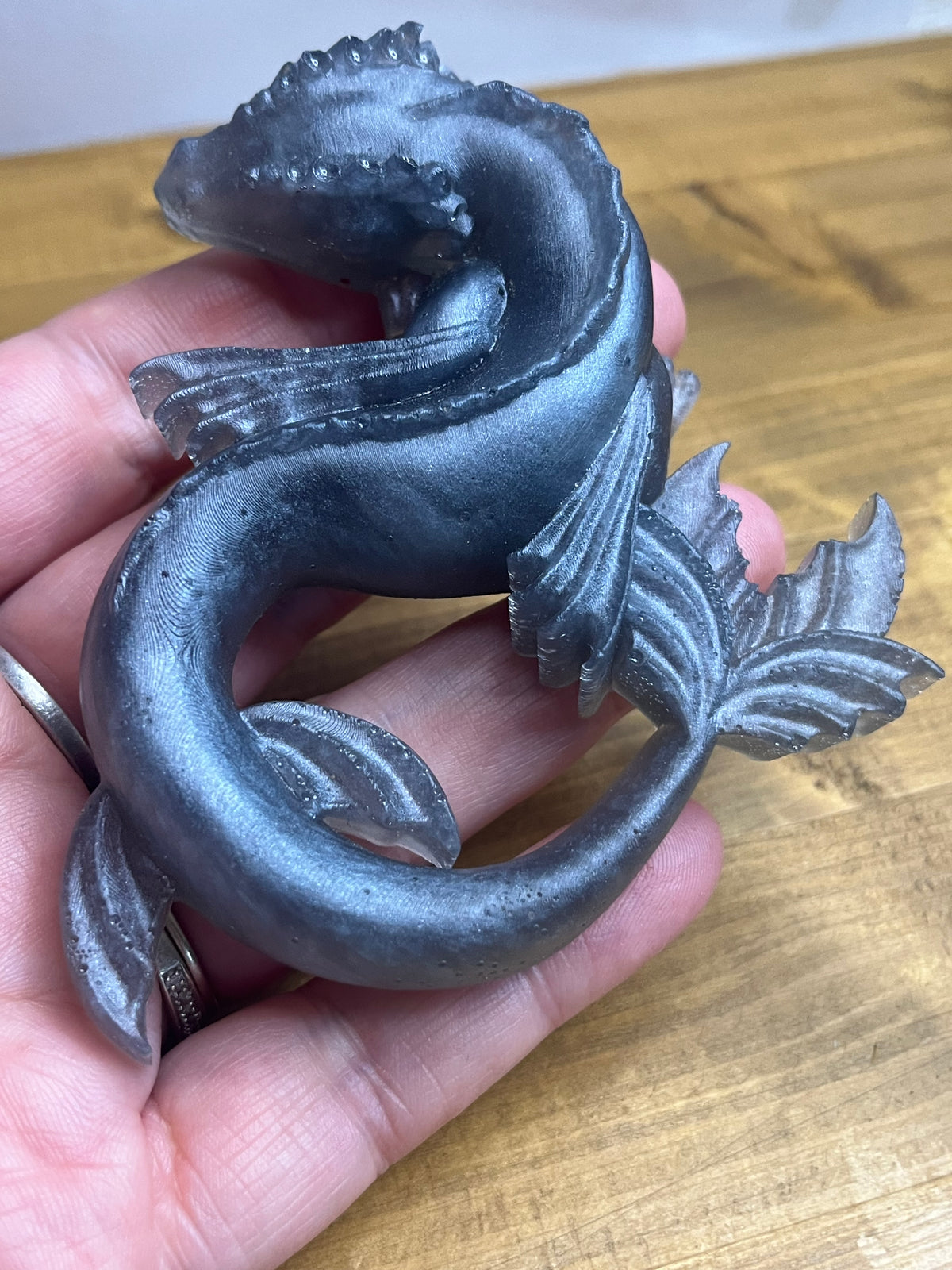 Resin Dragon Figurine, Lying Fantasy Figure in Three Colors