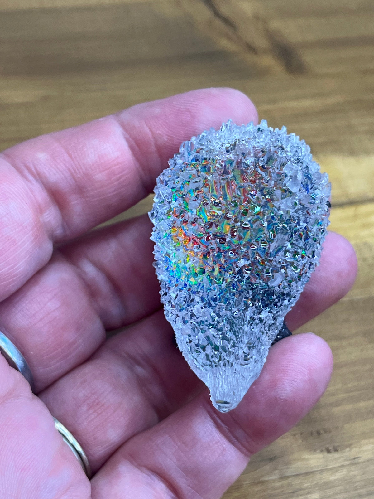 Resin hedgehogs, 1 with crystal accents, handmade animal decor, whimsical home decor