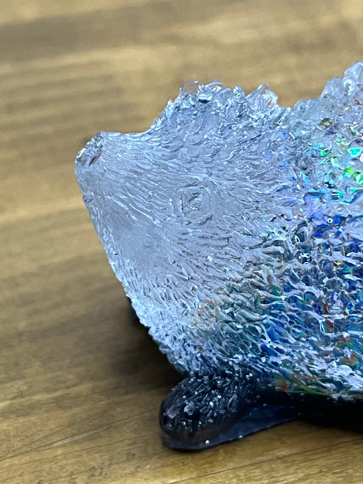 Resin hedgehogs, 1 with crystal accents, handmade animal decor, whimsical home decor